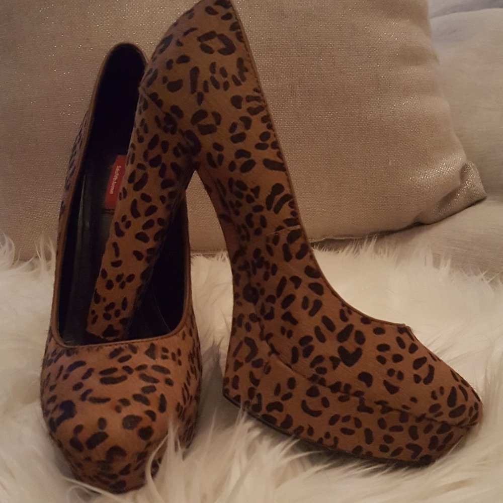 RED Saks Fifth Avenue Leopard Heels